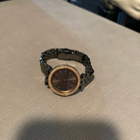 Michael Kors Black and Gold Women's Watch - Picture 4 of 5